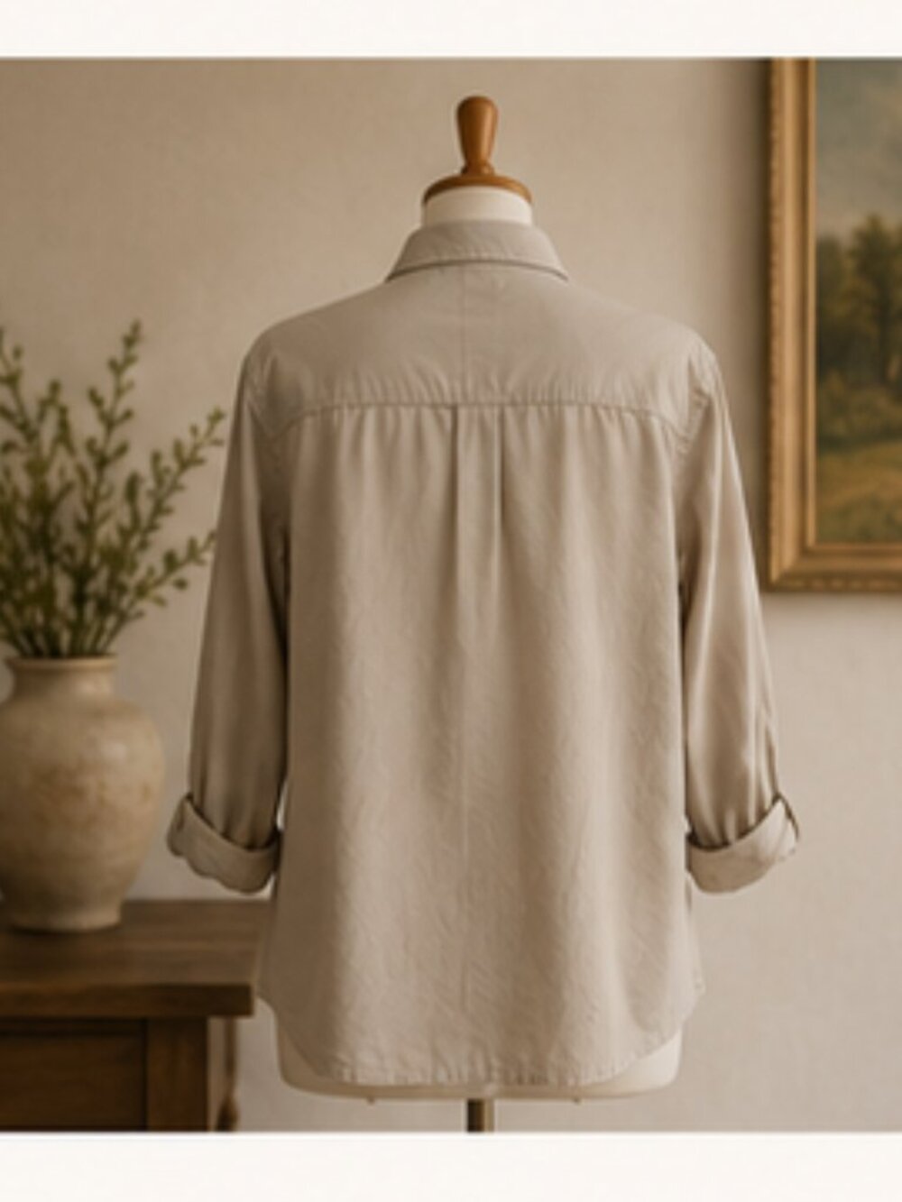 Lauren Ralph Lauren Safari Utility Shirt Khaki Cotton Quiet Luxury Equestrian L - Picture 6 of 10